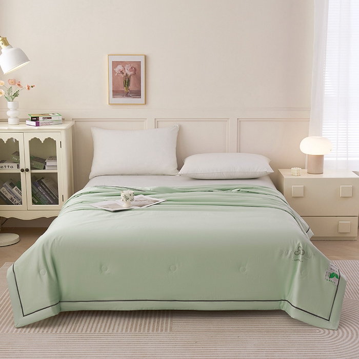 91家纺网 家纺一手货源 找家纺 （总）紫乐家纺 2025新款A类60新疆长绒棉纯色夏被大豆纤维夏凉被空调被被子被芯