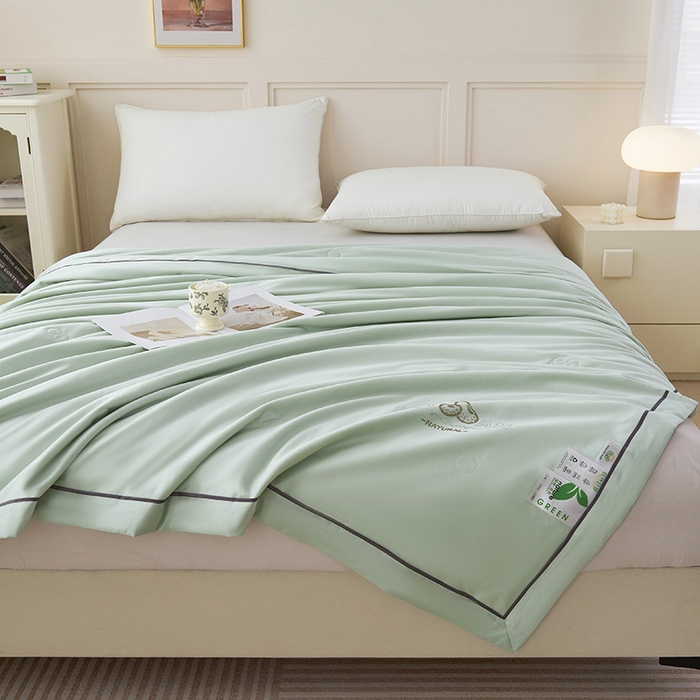 91家纺网 家纺一手货源 找家纺 （总）紫乐家纺 2025新款A类60新疆长绒棉纯色夏被大豆纤维夏凉被空调被被子被芯