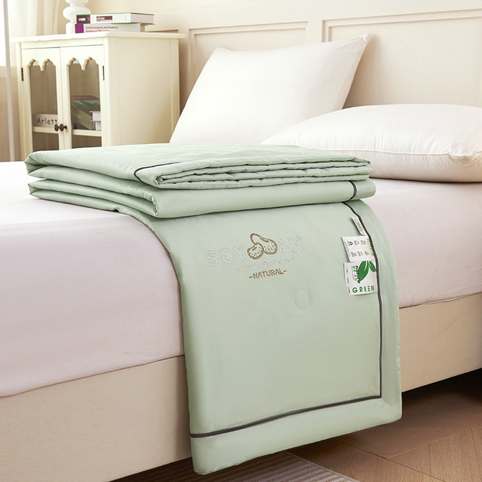 91家纺网 家纺一手货源 找家纺 （总）紫乐家纺 2025新款A类60新疆长绒棉纯色夏被大豆纤维夏凉被空调被被子被芯