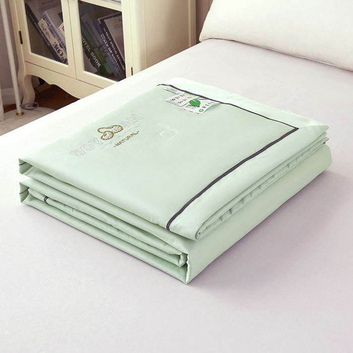 91家纺网 家纺一手货源 找家纺 （总）紫乐家纺 2025新款A类60新疆长绒棉纯色夏被大豆纤维夏凉被空调被被子被芯