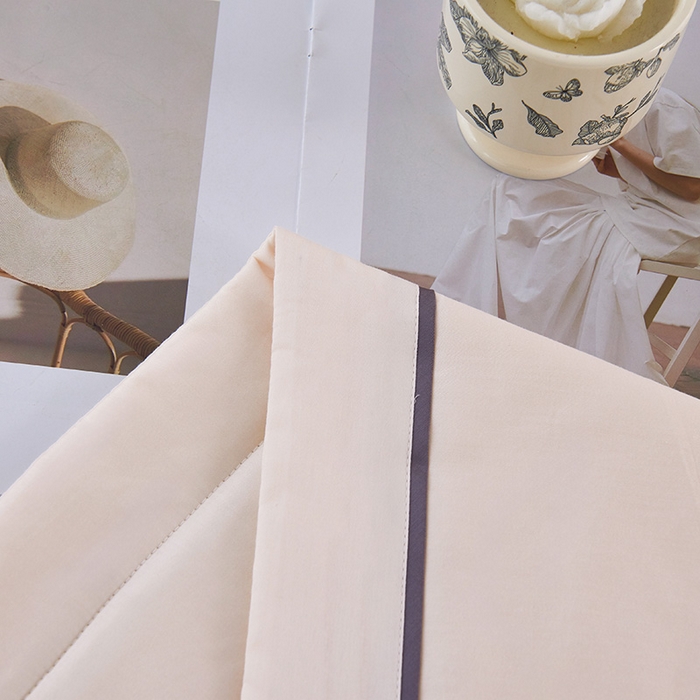 91家纺网 家纺一手货源 找家纺 紫乐家纺 2025新款60长绒棉纯色夏被 奶油白