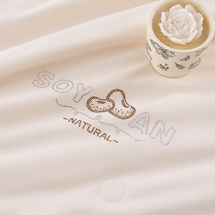 91家纺网 家纺一手货源 找家纺 紫乐家纺 2025新款60长绒棉纯色夏被 奶油白