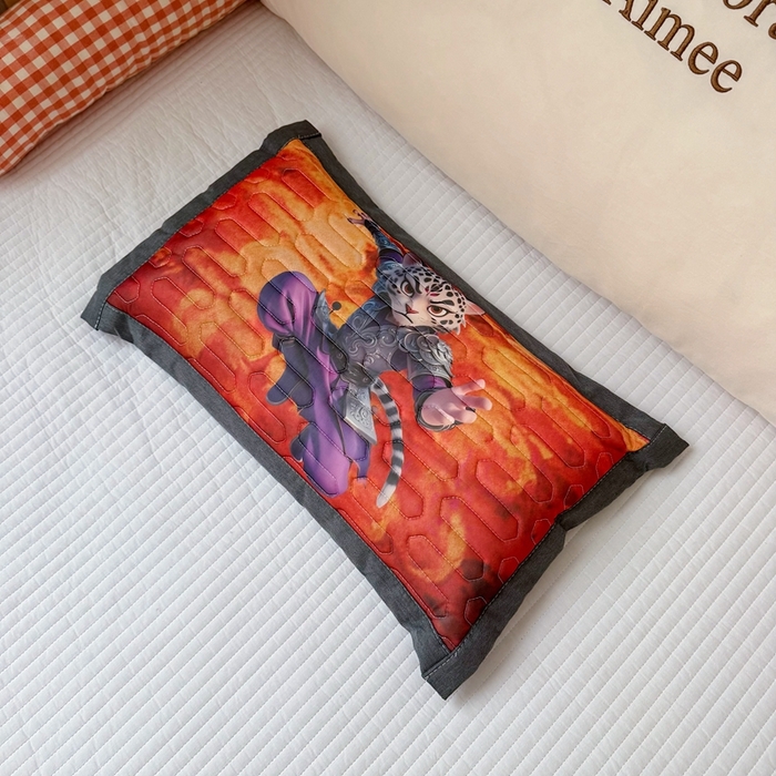 91家纺网 家纺一手货源 找家纺 纽乐家纺 2025新款卡通5D数码印花哪吒周边儿童冰丝乳胶凉枕枕套枕芯 哪吒-3