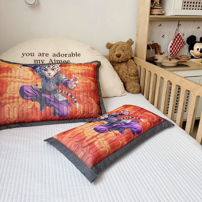 91家纺网 家纺一手货源 找家纺 纽乐家纺 2025新款卡通5D数码印花哪吒周边儿童冰丝乳胶凉枕枕套枕芯 哪吒-3