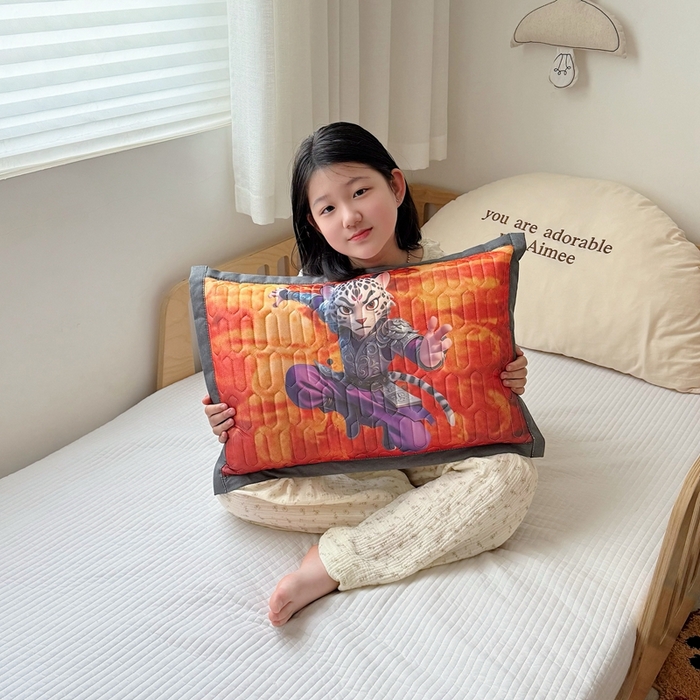 91家纺网 家纺一手货源 找家纺 纽乐家纺 2025新款卡通5D数码印花哪吒周边儿童冰丝乳胶凉枕枕套枕芯 哪吒-3