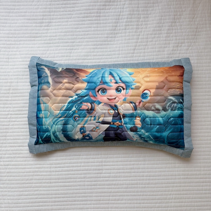 91家纺网 家纺一手货源 找家纺 纽乐家纺 2025新款卡通5D数码印花哪吒周边儿童冰丝乳胶凉枕枕套枕芯 哪吒-4
