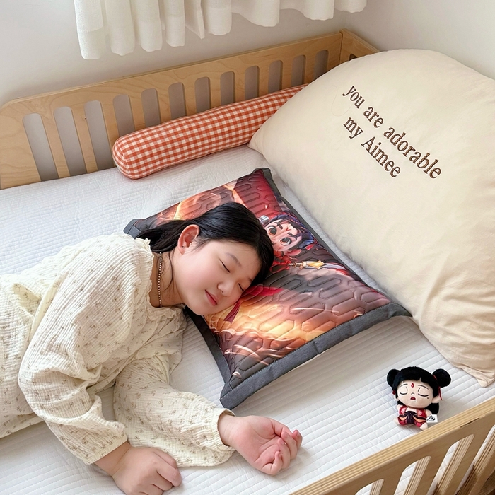 91家纺网 家纺一手货源 找家纺 纽乐家纺 2025新款卡通5D数码印花哪吒周边儿童冰丝乳胶凉枕枕套枕芯 哪吒-5