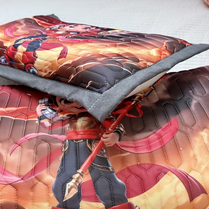 91家纺网 家纺一手货源 找家纺 纽乐家纺 2025新款卡通5D数码印花哪吒周边儿童冰丝乳胶凉枕枕套枕芯 哪吒-5