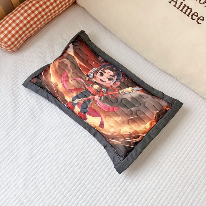 91家纺网 家纺一手货源 找家纺 纽乐家纺 2025新款卡通5D数码印花哪吒周边儿童冰丝乳胶凉枕枕套枕芯 哪吒-5