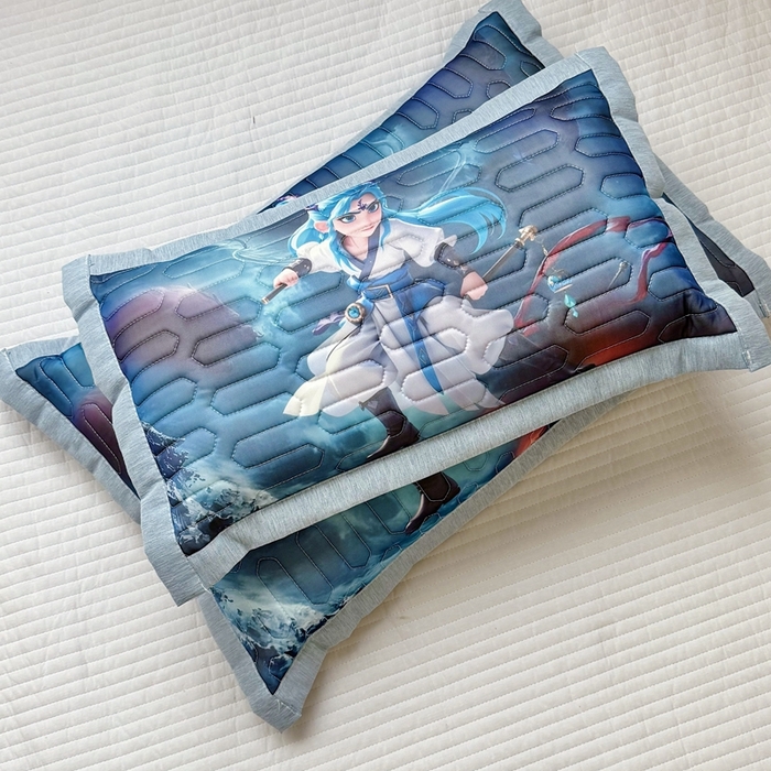 91家纺网 家纺一手货源 找家纺 纽乐家纺 2025新款卡通5D数码印花哪吒周边儿童冰丝乳胶凉枕枕套枕芯 哪吒-6