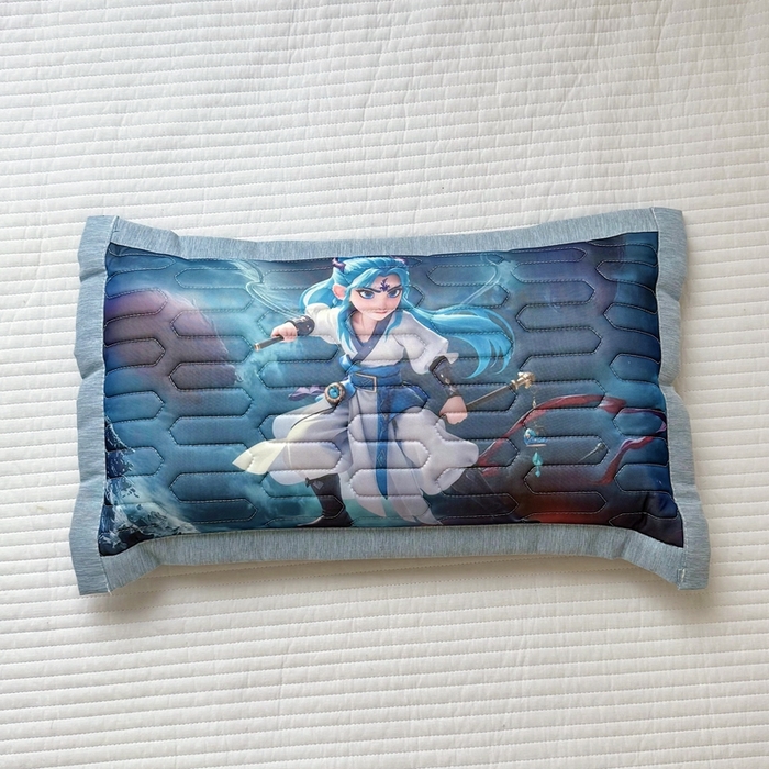 91家纺网 家纺一手货源 找家纺 纽乐家纺 2025新款卡通5D数码印花哪吒周边儿童冰丝乳胶凉枕枕套枕芯 哪吒-6