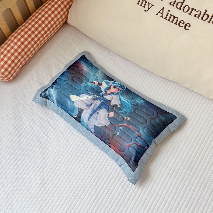 91家纺网 家纺一手货源 找家纺 纽乐家纺 2025新款卡通5D数码印花哪吒周边儿童冰丝乳胶凉枕枕套枕芯 哪吒-6