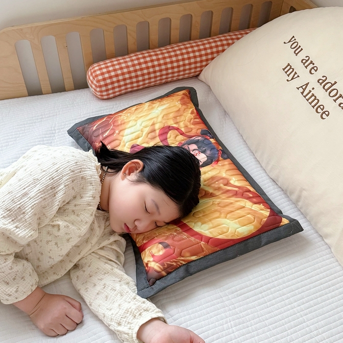 91家纺网 家纺一手货源 找家纺 纽乐家纺 2025新款卡通5D数码印花哪吒周边儿童冰丝乳胶凉枕枕套枕芯 哪吒-7