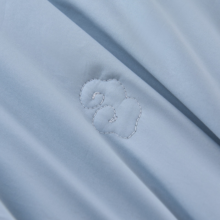 91家纺网 家纺一手货源 找家纺 紫乐家纺 2025新款60长绒棉纯色夏被 星光蓝