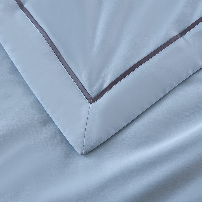 91家纺网 家纺一手货源 找家纺 紫乐家纺 2025新款60长绒棉纯色夏被 星光蓝