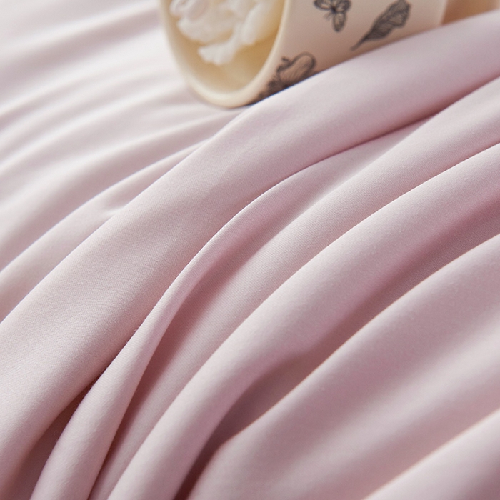 91家纺网 家纺一手货源 找家纺 紫乐家纺 2025新款60长绒棉纯色夏被 紫苏粉