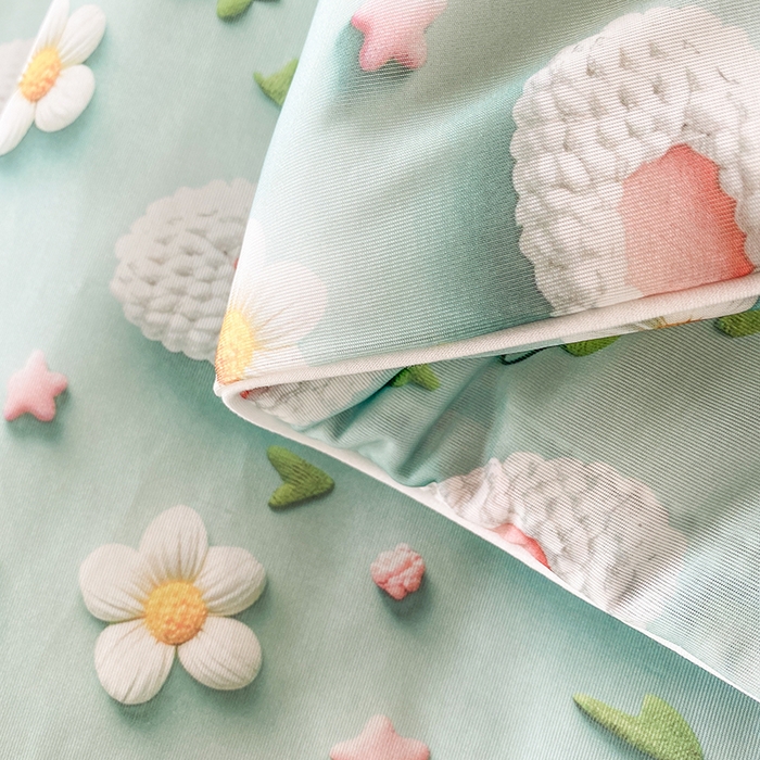 91家纺网 家纺一手货源 找家纺 七里香 2025新款防锦安带氨纶5D凉感丝夏被 兔子