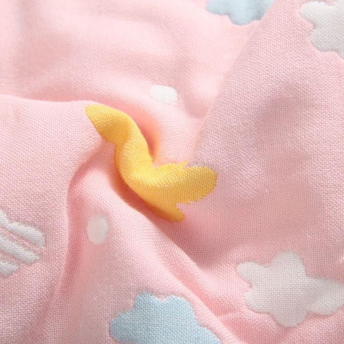 91家纺网 家纺一手货源 找家纺  （提供买家秀 爆款花型 不断货）2025新款六层纱布毛巾被 彩云粉