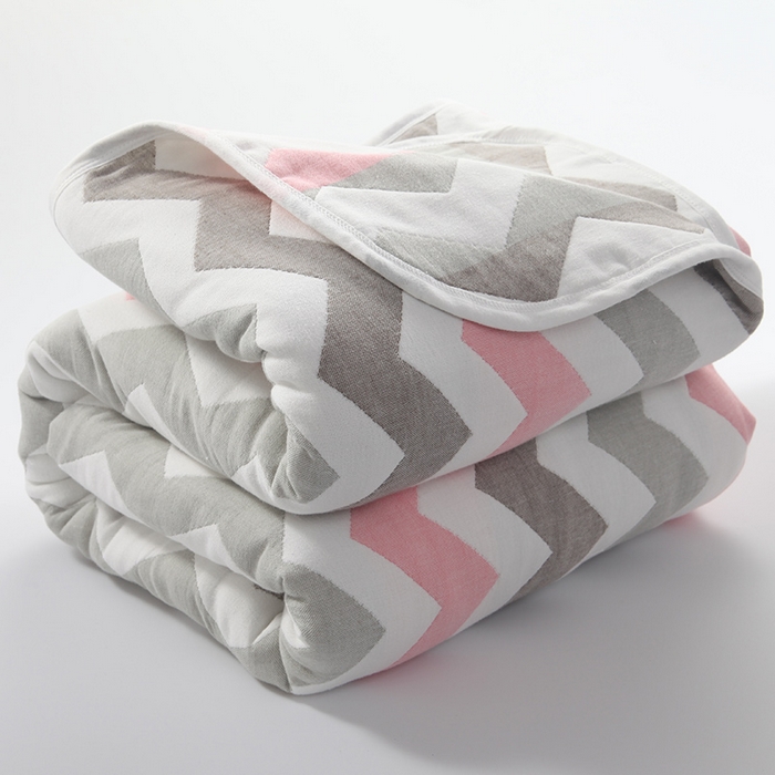 （提供买家秀 爆款花型 不断货）2025新款六层纱布毛巾被 菱纹粉
