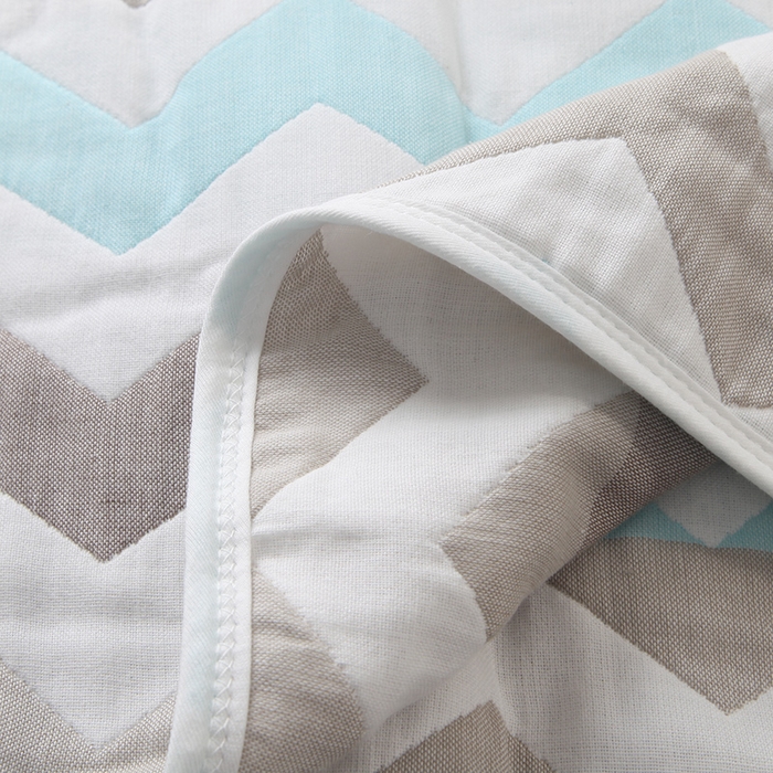 91家纺网 家纺一手货源 找家纺  （提供买家秀 爆款花型 不断货）2025新款六层纱布毛巾被 菱纹蓝