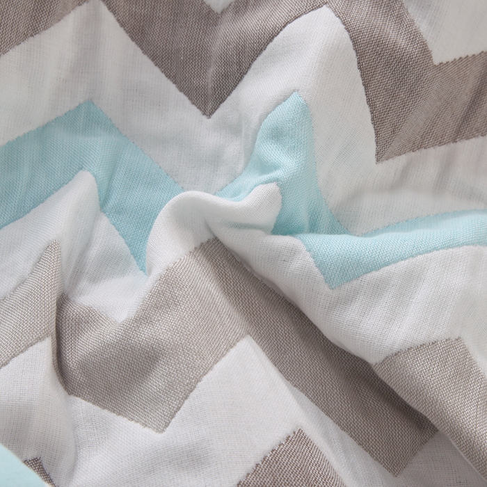 91家纺网 家纺一手货源 找家纺  （提供买家秀 爆款花型 不断货）2025新款六层纱布毛巾被 菱纹蓝