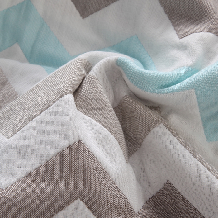 91家纺网 家纺一手货源 找家纺  （提供买家秀 爆款花型 不断货）2025新款六层纱布毛巾被 菱纹蓝