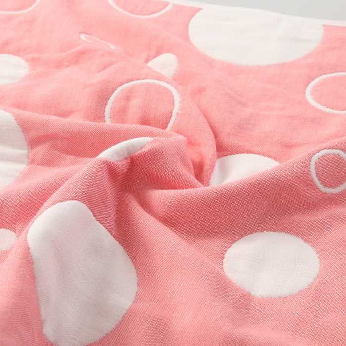 91家纺网 家纺一手货源 找家纺  （提供买家秀 爆款花型 不断货）2025新款六层纱布毛巾被 气泡粉色