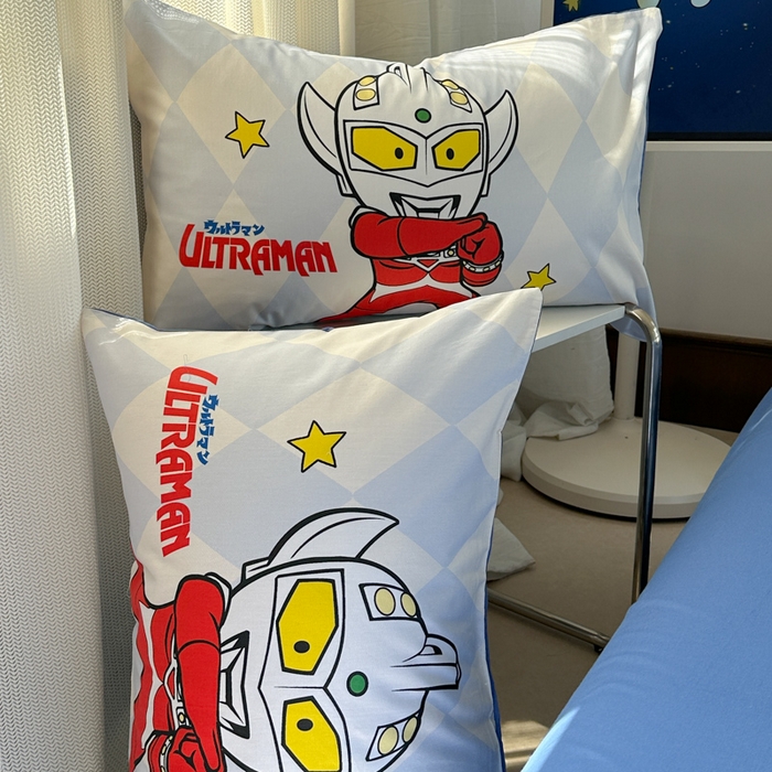 91家纺网 家纺一手货源 找家纺 金爱家 2025新款纯棉数码印花系列四件套-奥特曼 D-奥特曼徽章