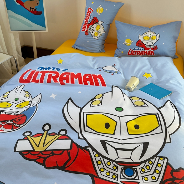 91家纺网 家纺一手货源 找家纺 金爱家 2025新款纯棉数码印花系列四件套-奥特曼 D-王牌特工