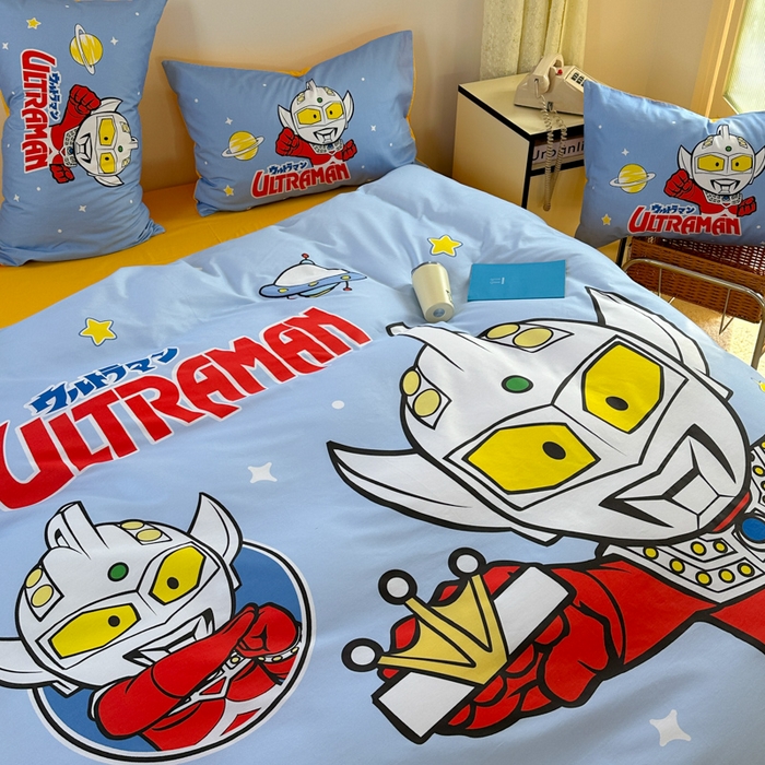 91家纺网 家纺一手货源 找家纺 金爱家 2025新款纯棉数码印花系列四件套-奥特曼 D-王牌特工