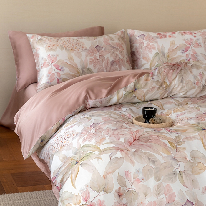 91家纺网 家纺一手货源 找家纺 禾时 2025新款60S兰精天丝数码印花暗合简约款四件套 伊娜