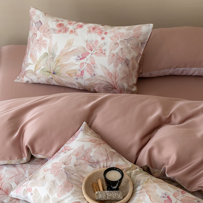 91家纺网 家纺一手货源 找家纺 禾时 2025新款60S兰精天丝数码印花暗合简约款四件套 伊娜