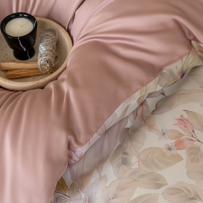 91家纺网 家纺一手货源 找家纺 禾时 2025新款60S兰精天丝数码印花暗合简约款四件套 伊娜