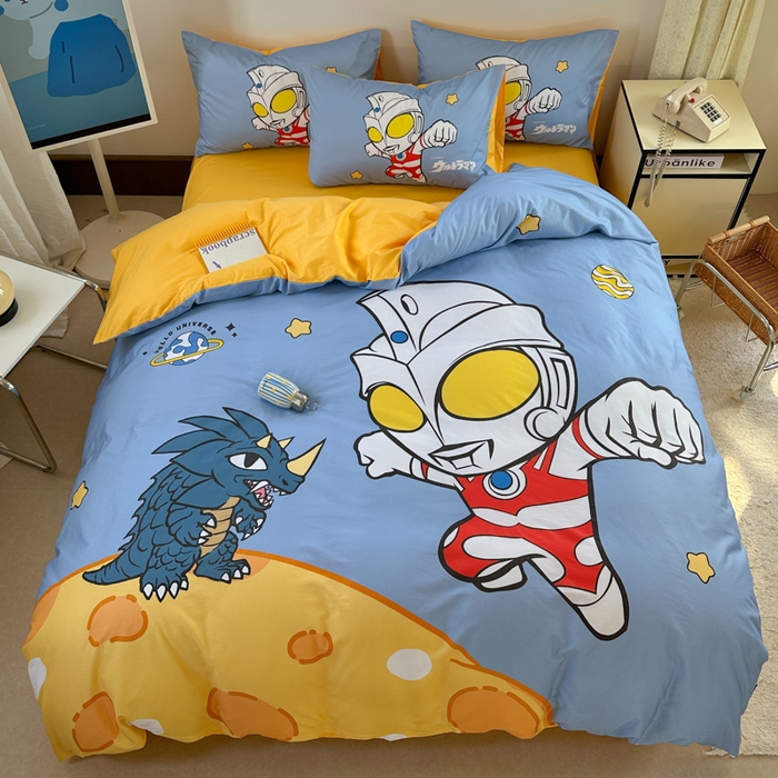 金爱家 2025新款纯棉数码印花系列四件套-奥特曼 D-奥特曼之光