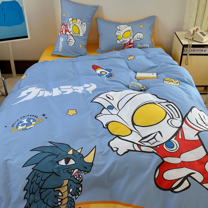 91家纺网 家纺一手货源 找家纺 金爱家 2025新款纯棉数码印花系列四件套-奥特曼 D-奥特曼之光