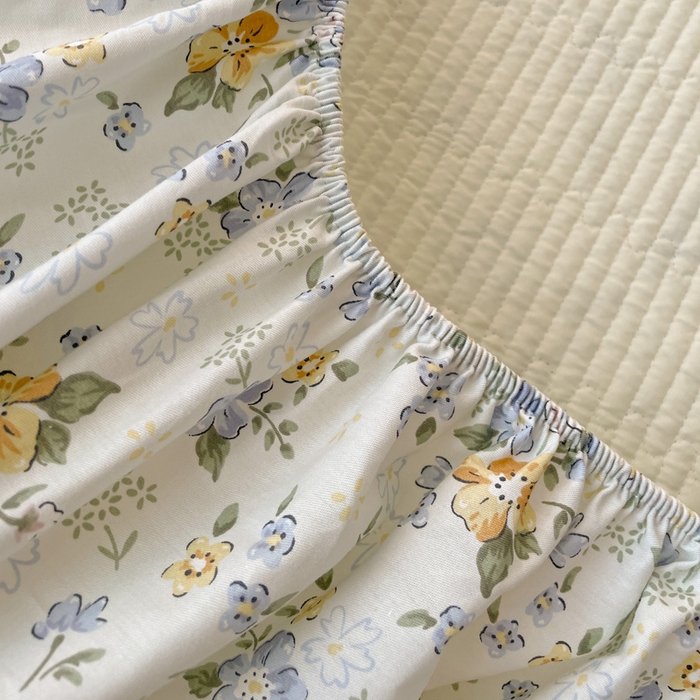 91家纺网 家纺一手货源 找家纺 （总）富馨莱 2025春夏新款A类母婴级全棉纯棉夹棉床笠