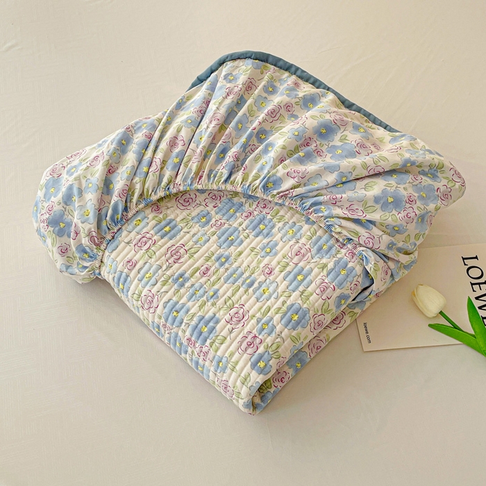 91家纺网 家纺一手货源 找家纺 （总）富馨莱 2025春夏新款A类母婴级全棉纯棉夹棉床笠