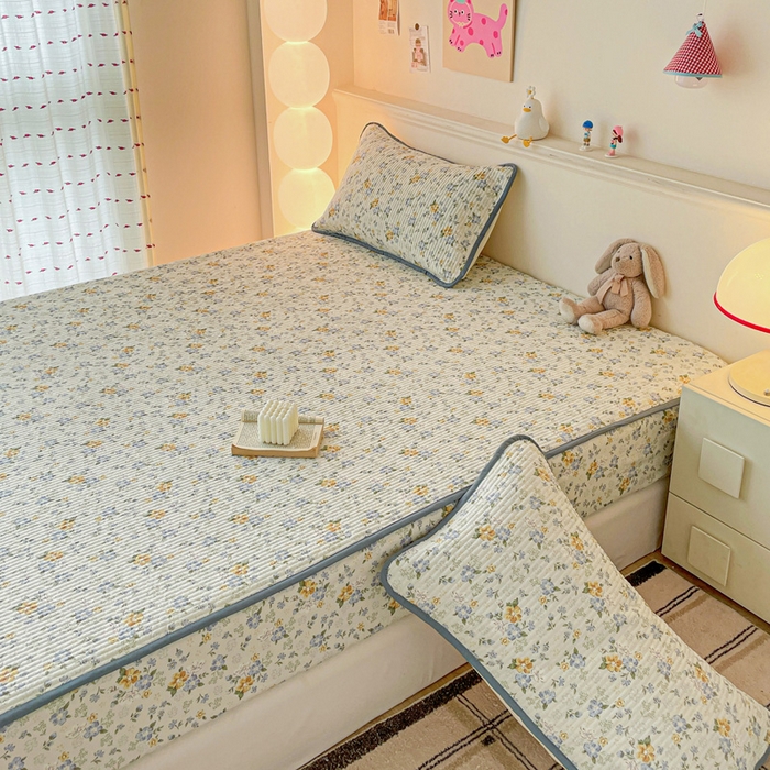 91家纺网 家纺一手货源 找家纺 （总）富馨莱 2025春夏新款A类母婴级全棉纯棉夹棉床笠