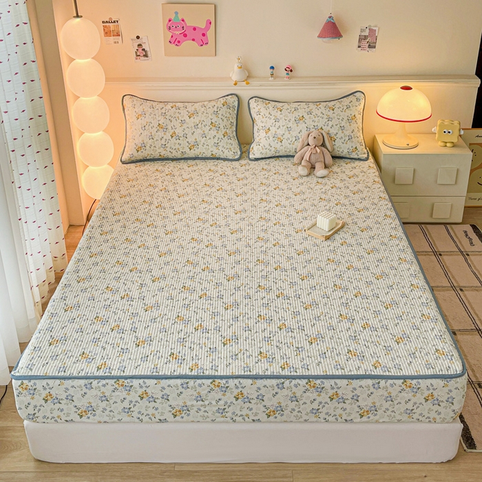 富馨莱 2025春夏新款A类母婴级全棉纯棉夹棉床笠 艾莎