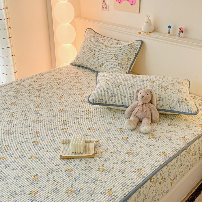 91家纺网 家纺一手货源 找家纺 富馨莱 2025春夏新款A类母婴级全棉纯棉夹棉床笠 艾莎