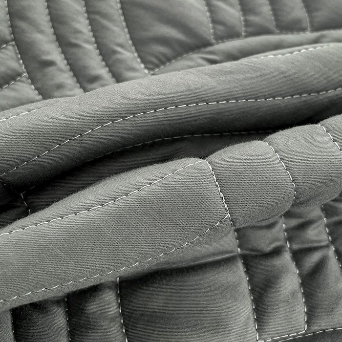 91家纺网 家纺一手货源 找家纺 富馨莱 2025春夏新款A类母婴级全棉纯棉夹棉床笠 纯色-灰色