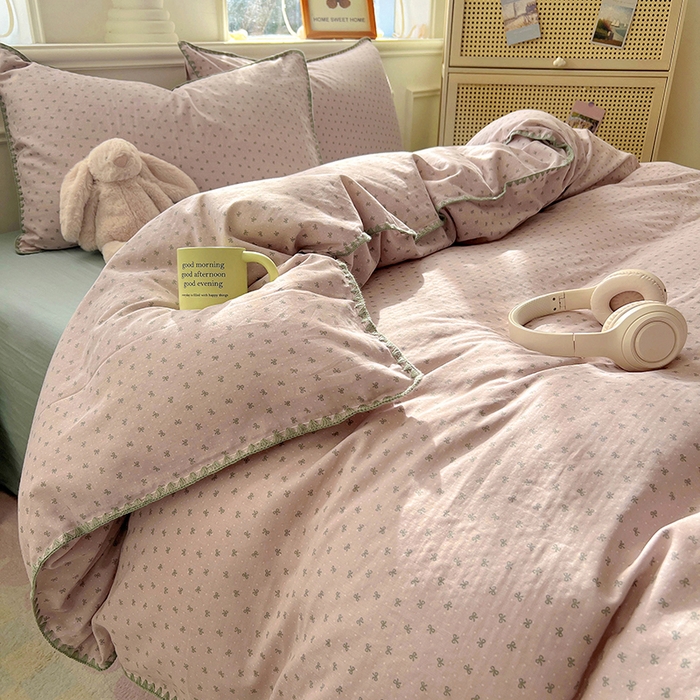  （提供买家秀 爆款花型 不断货）2025新款A类全棉双层纱四件套 蝶舞