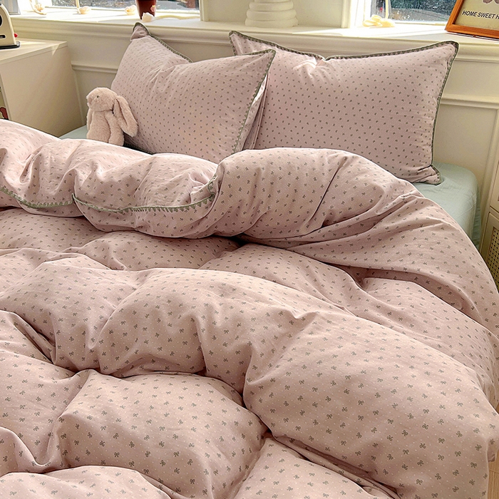 91家纺网 家纺一手货源 找家纺  （提供买家秀 爆款花型 不断货）2025新款A类全棉双层纱四件套 蝶舞