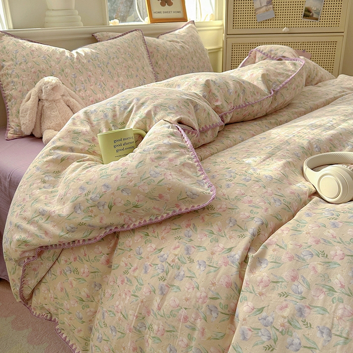  （提供买家秀 爆款花型 不断货）2025新款A类全棉双层纱四件套 花恋