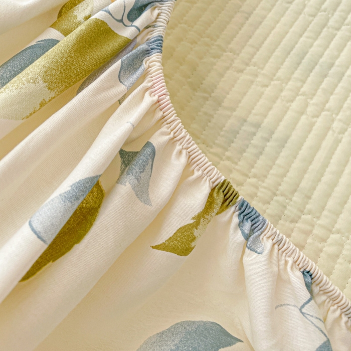 91家纺网 家纺一手货源 找家纺 富馨莱 2025春夏新款A类母婴级全棉纯棉夹棉床笠 摩登