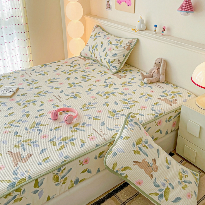 91家纺网 家纺一手货源 找家纺 富馨莱 2025春夏新款A类母婴级全棉纯棉夹棉床笠 摩登