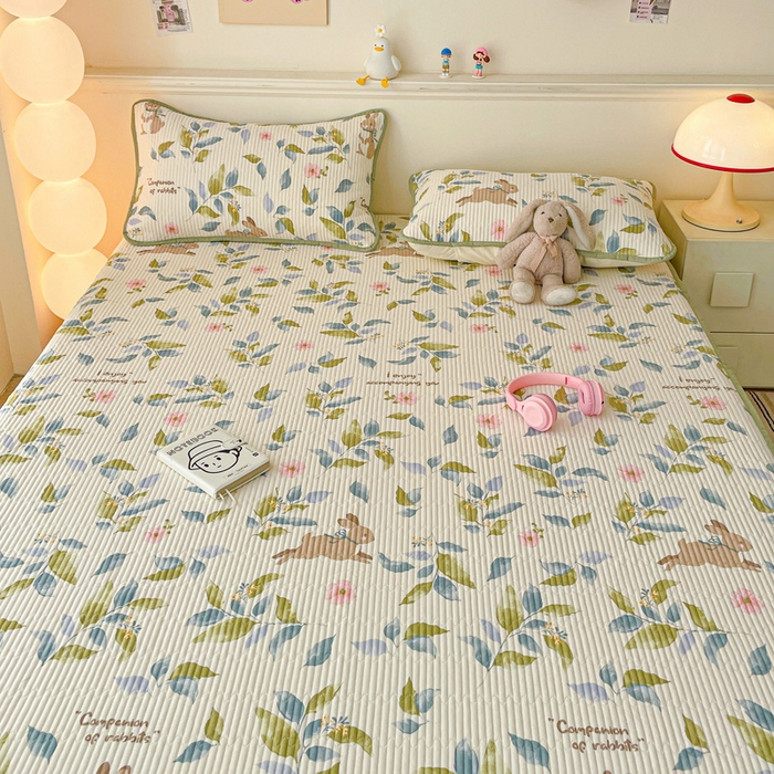 91家纺网 家纺一手货源 找家纺 富馨莱 2025春夏新款A类母婴级全棉纯棉夹棉床笠 摩登