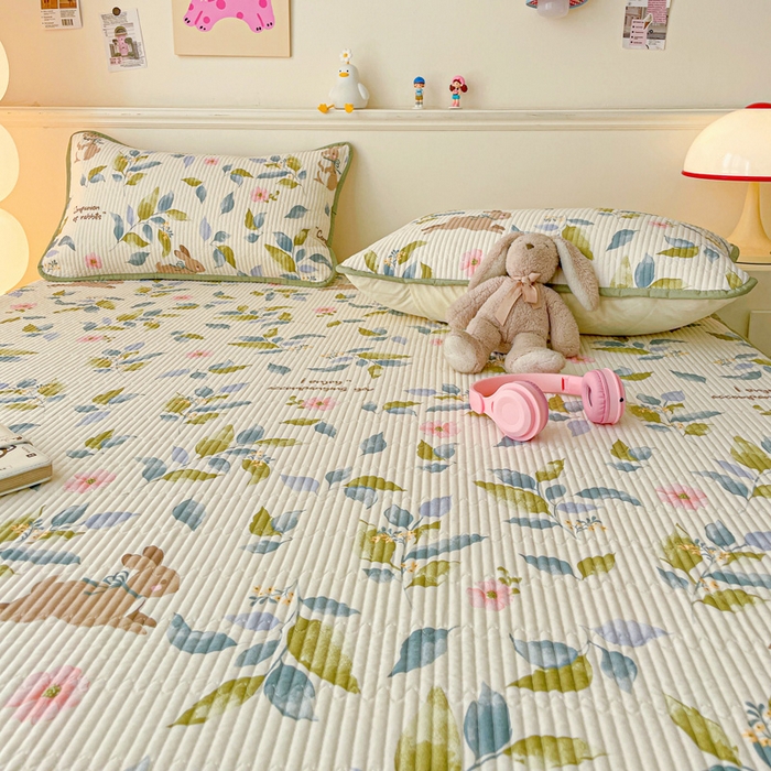 91家纺网 家纺一手货源 找家纺 富馨莱 2025春夏新款A类母婴级全棉纯棉夹棉床笠 摩登