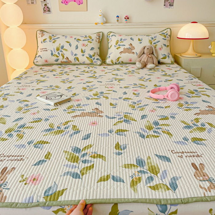 91家纺网 家纺一手货源 找家纺 富馨莱 2025春夏新款A类母婴级全棉纯棉夹棉床笠 摩登