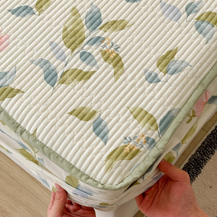 91家纺网 家纺一手货源 找家纺 富馨莱 2025春夏新款A类母婴级全棉纯棉夹棉床笠 摩登